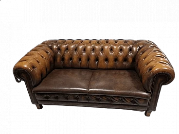 English Chesterfield leather sofa, 1960s