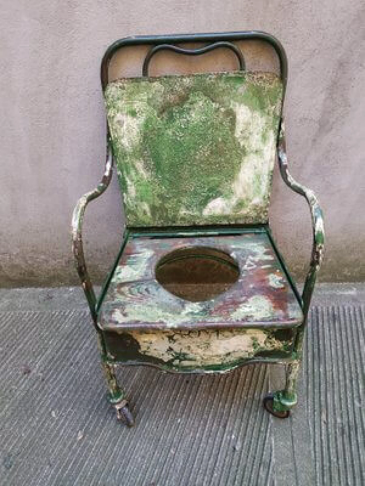 Iron armchair with wheels, 1940s 1461361