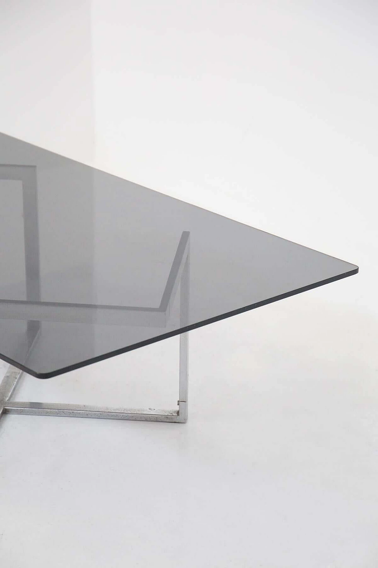 Glass and steel table by Introini for Vip's Residence, 1970s 1466529