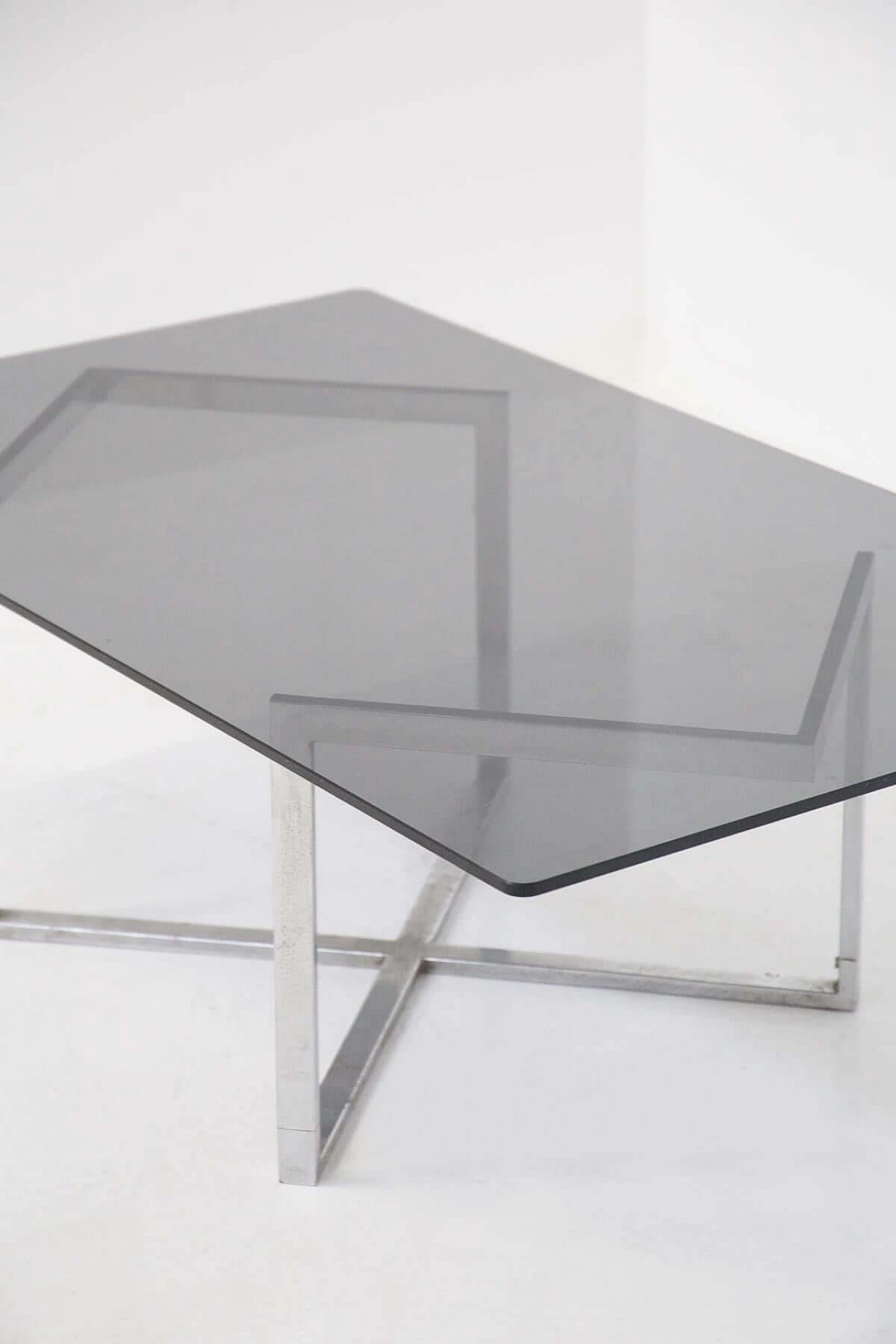 Glass and steel table by Introini for Vip's Residence, 1970s 1466530