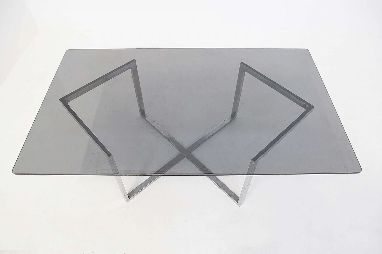 Glass and steel table by Introini for Vip's Residence, 1970s 1466533