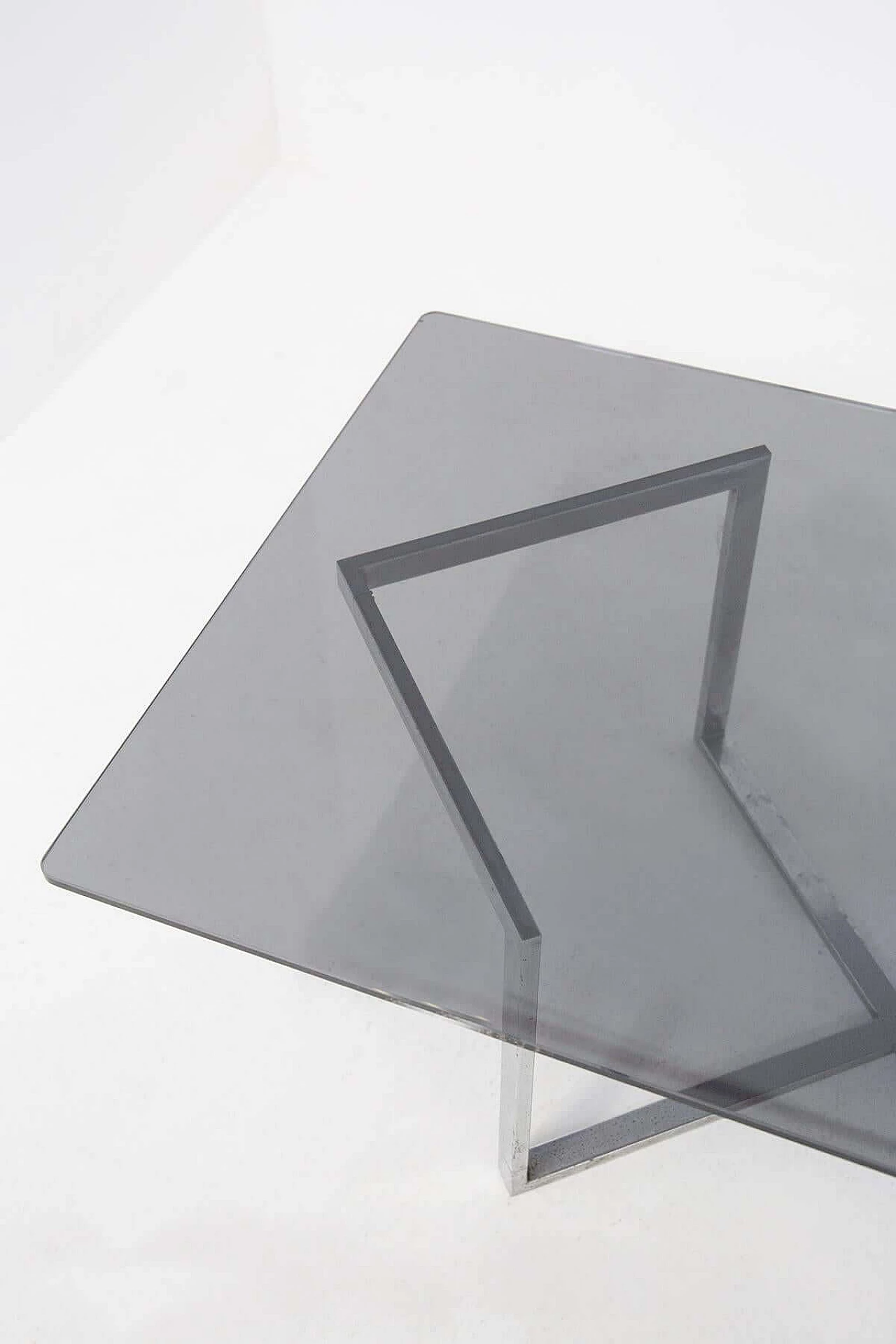 Glass and steel table by Introini for Vip's Residence, 1970s 1466535