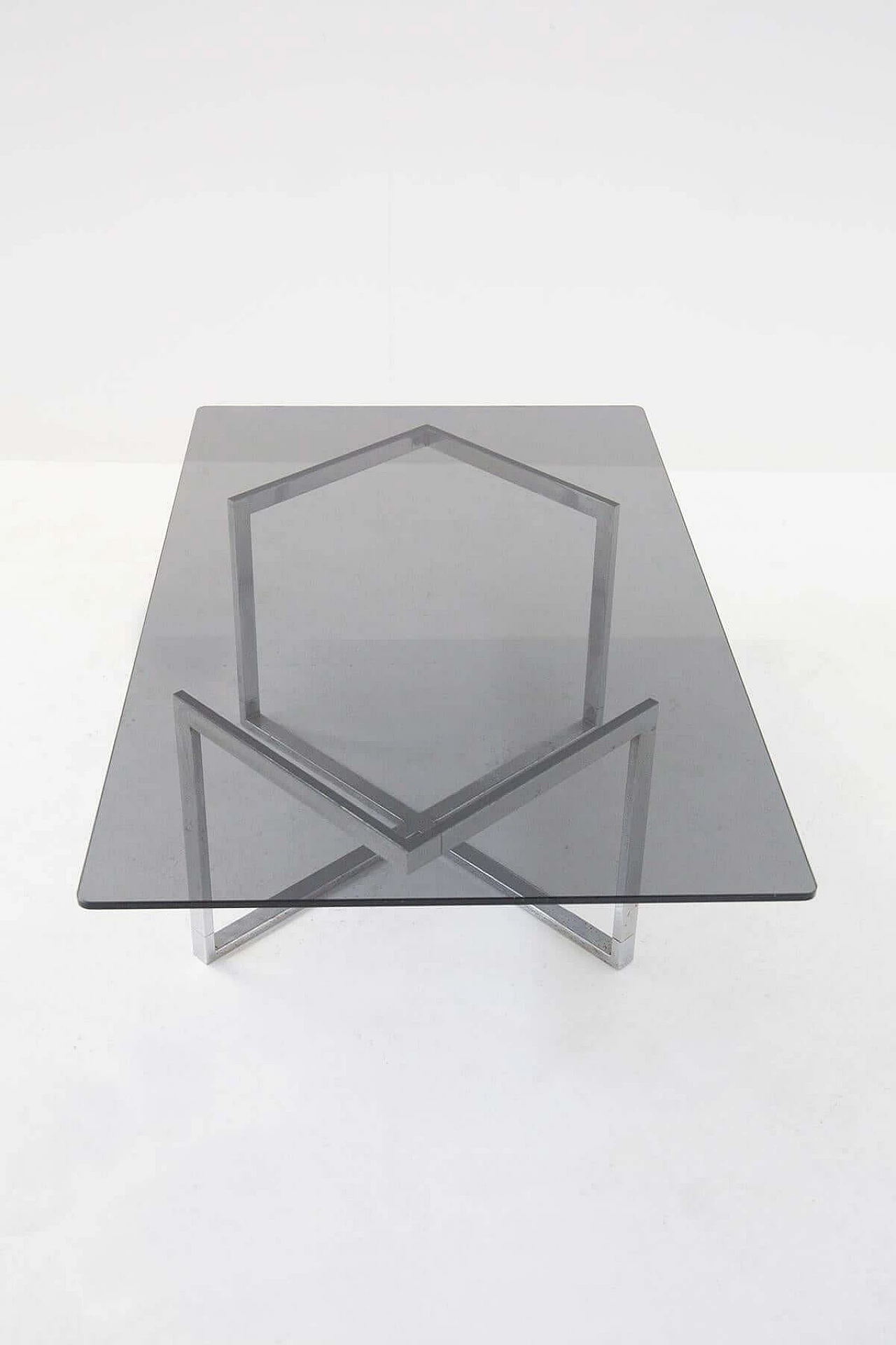 Glass and steel table by Introini for Vip's Residence, 1970s 1466537