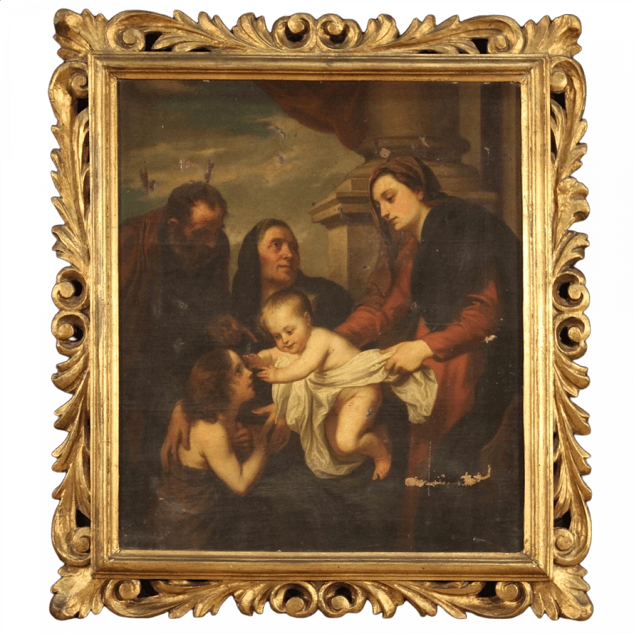 Oil on Flemish canvas of Holy Family, 18th century 1467187