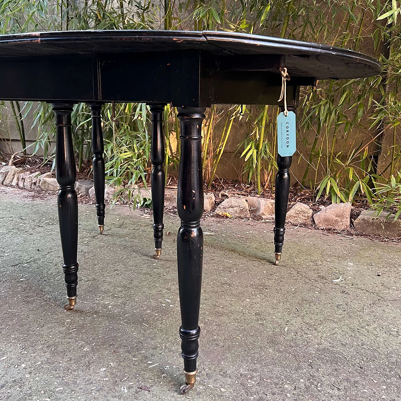 Ebonised mahogany extending table, 19th century 1469168