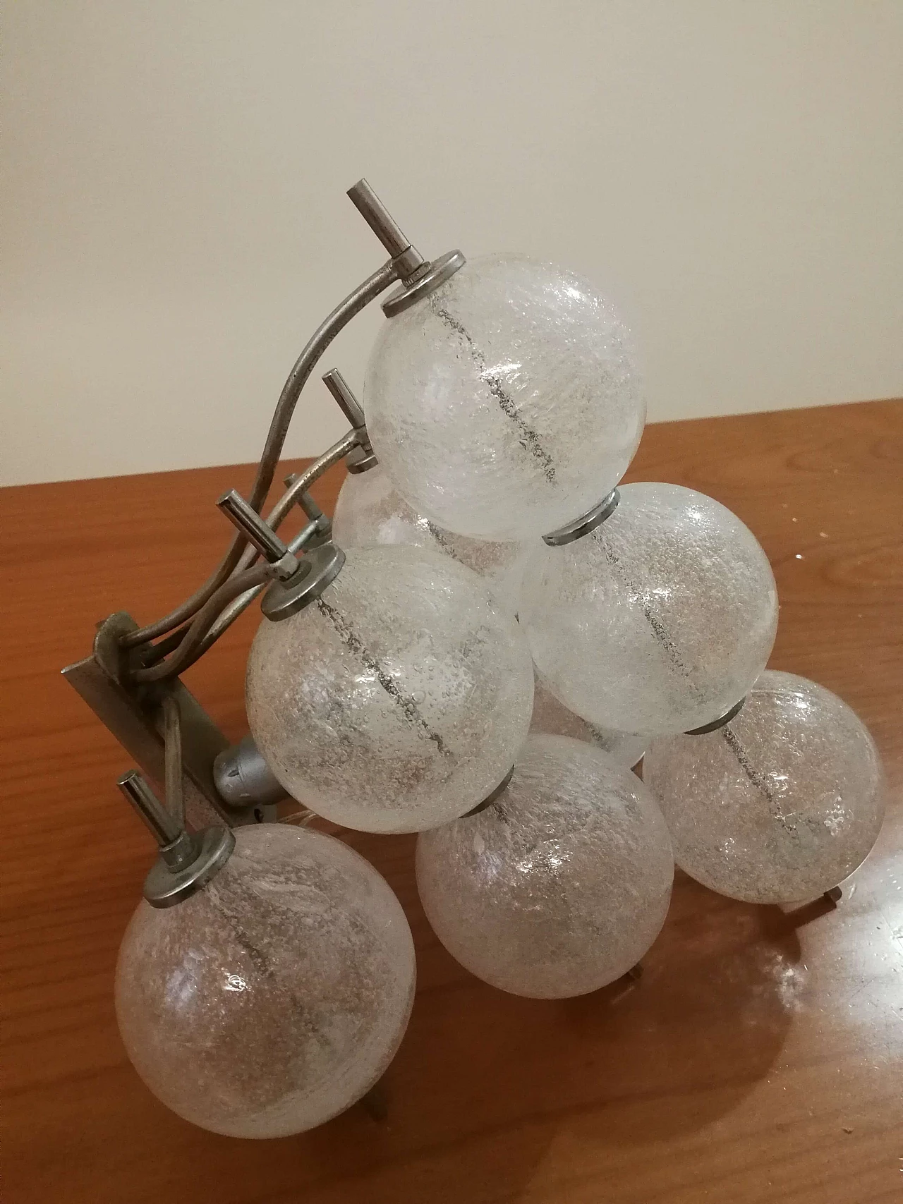 Pulegoso Murano glass lamp with 9 lights by Mazzega, 1960s 1469868