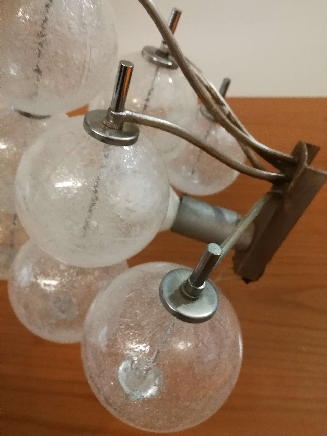 Pulegoso Murano glass lamp with 9 lights by Mazzega, 1960s 1469869