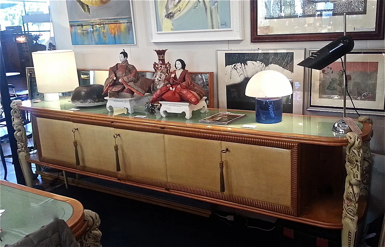 Wood and parchment sideboard by La Permanente Mobili Cantù, 1950s 1472495