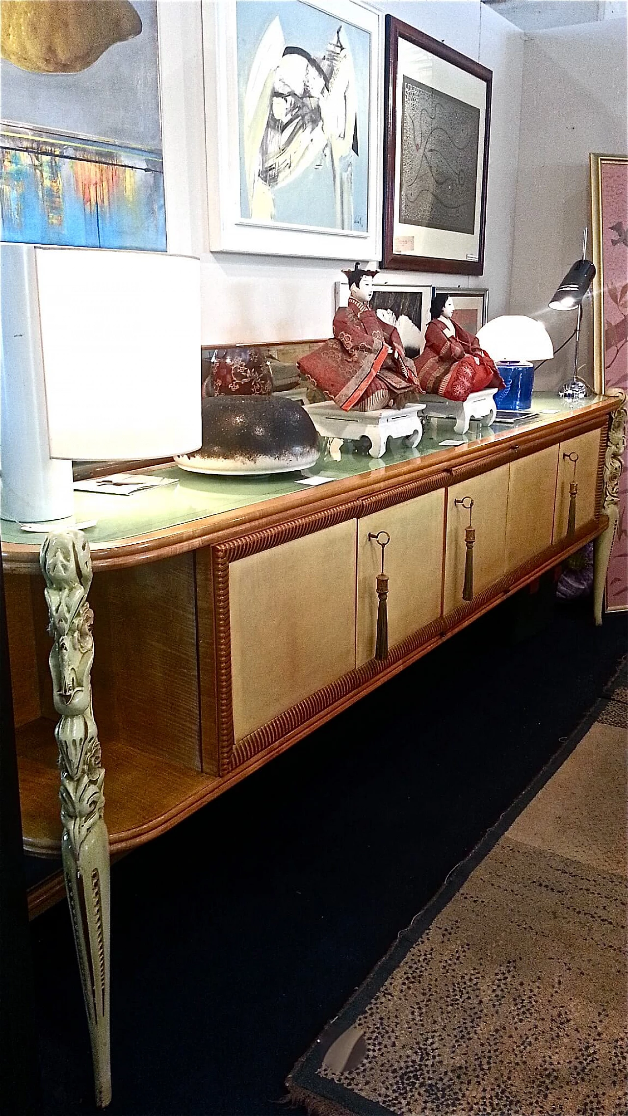 Wood and parchment sideboard by La Permanente Mobili Cantù, 1950s 1472496