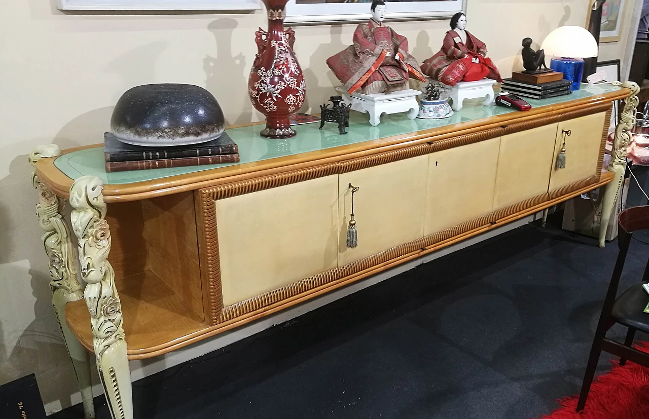 Wood and parchment sideboard by La Permanente Mobili Cantù, 1950s 1472497