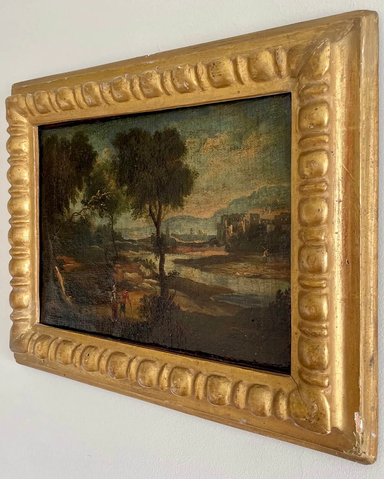 River Landscape with Figures, oil painting, 18th century 1473217