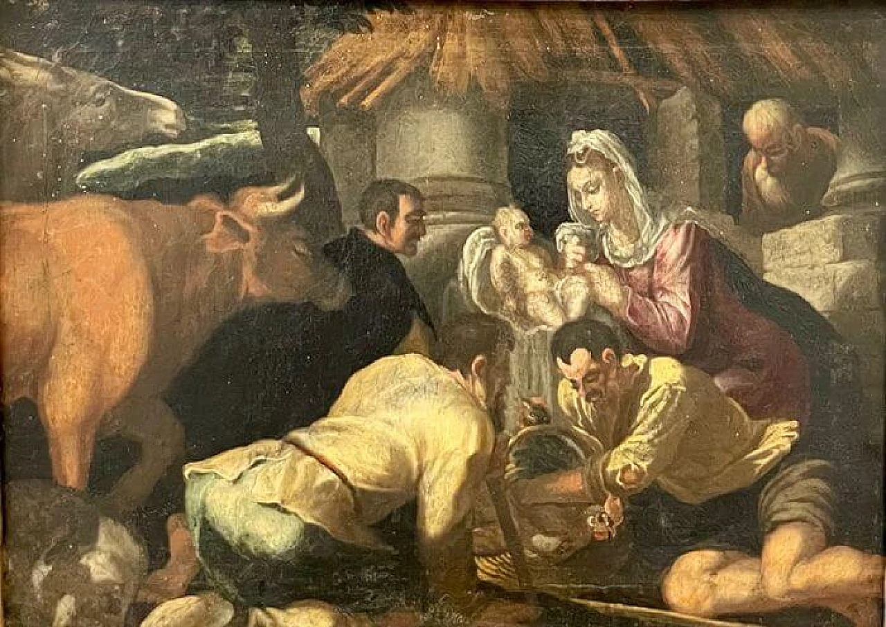 Nativity painting from the school of Leandro Dal Ponte, 17th century 1473359