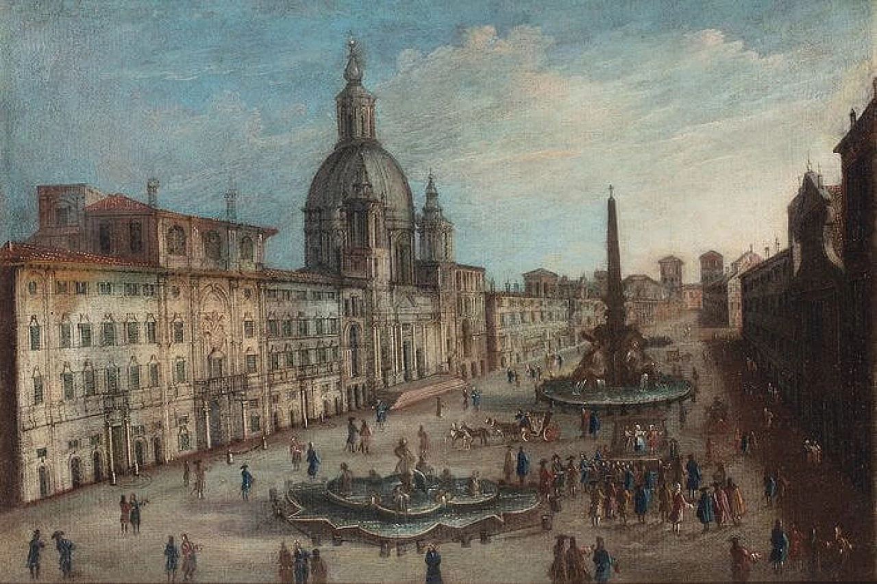 Painting of Piazza Navona in Rome, Roman Master, 18th century 1473377