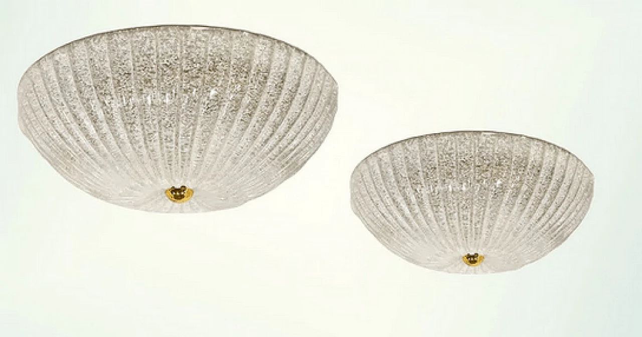 Pair of Vistosi Murano glass ceiling lamps, 1970s 1473494