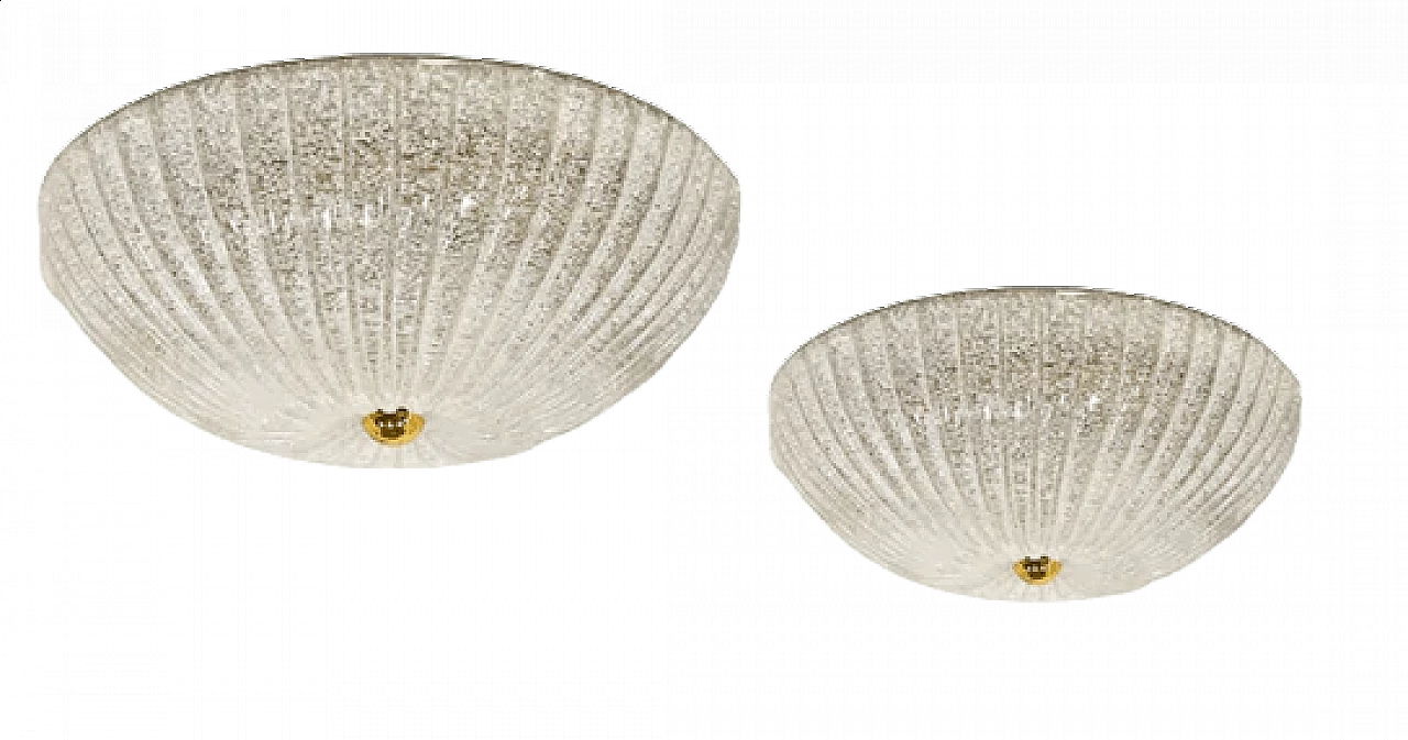 Pair of Vistosi Murano glass ceiling lamps, 1970s 1473495