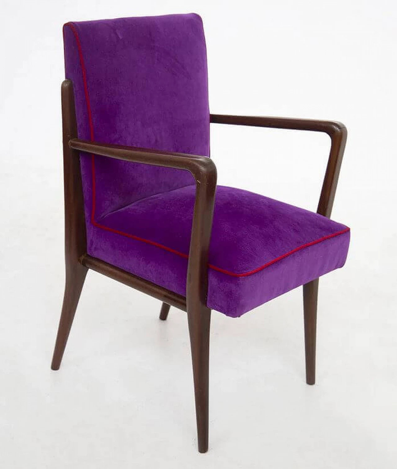 Pair of purple velvet armchairs by Fratelli Consonni, 1950s 1473721