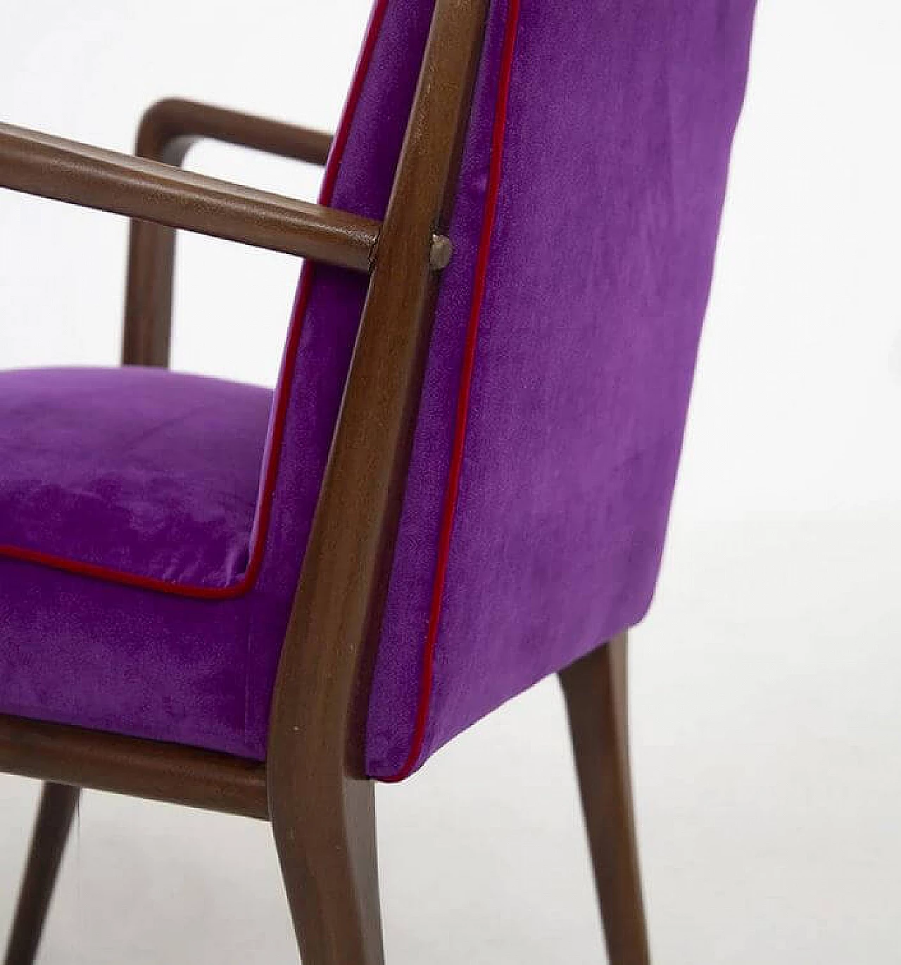 Pair of purple velvet armchairs by Fratelli Consonni, 1950s 1473722