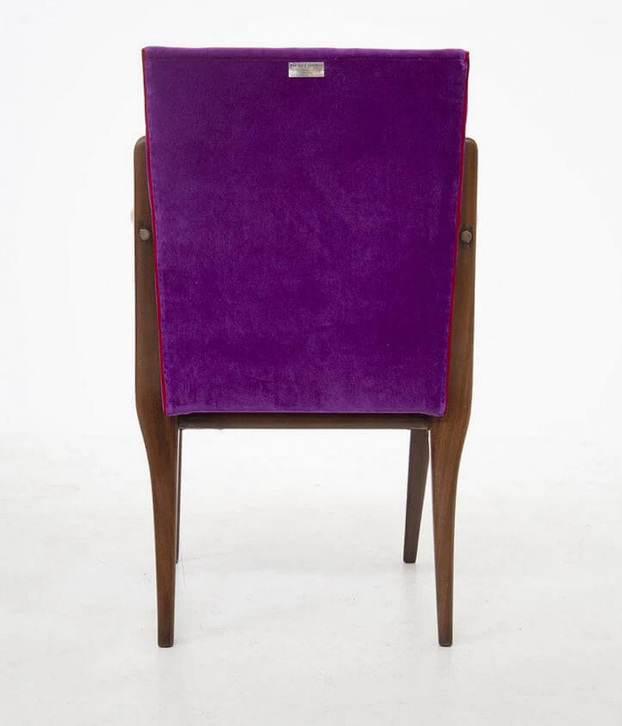 Pair of purple velvet armchairs by Fratelli Consonni, 1950s 1473723