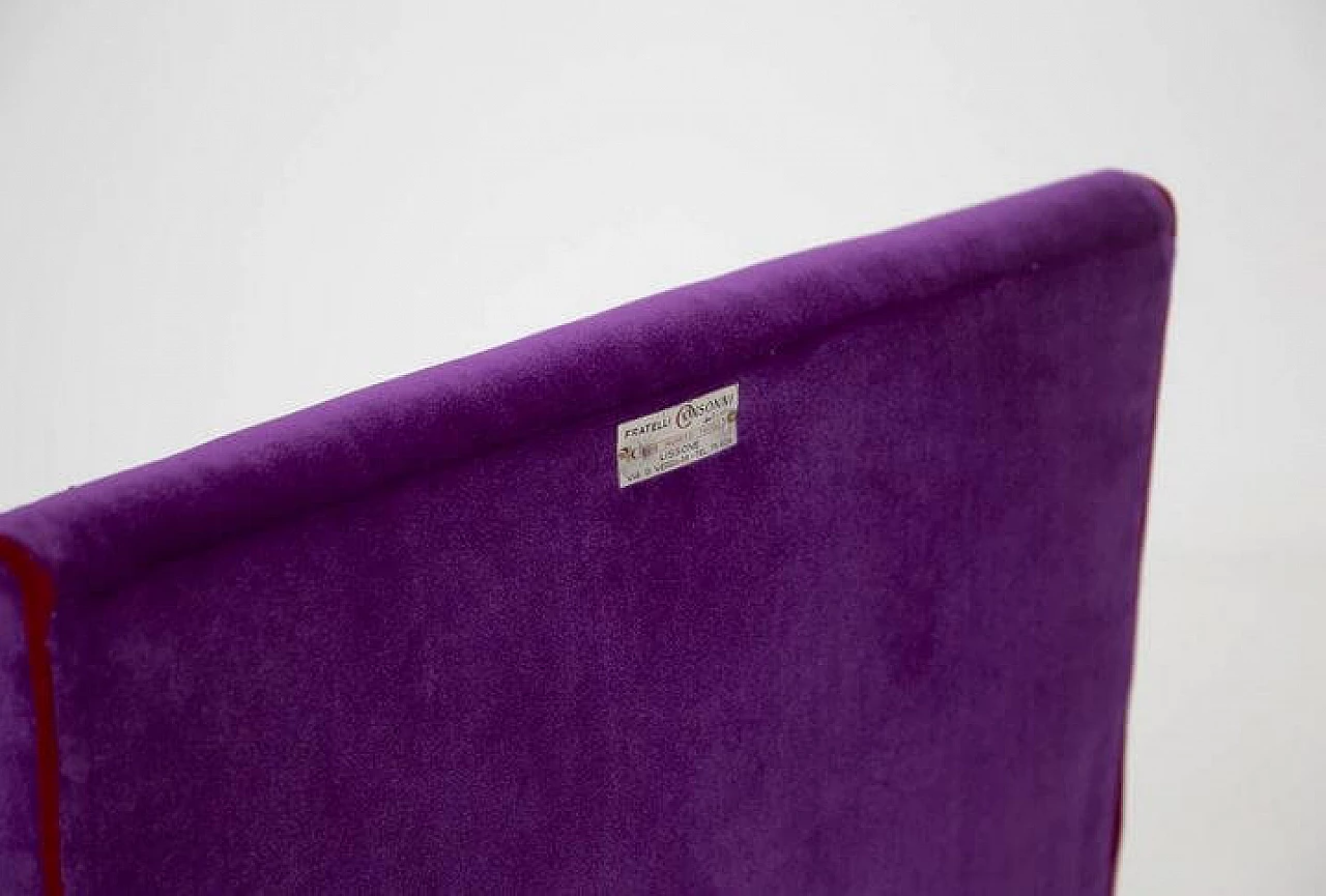 Pair of purple velvet armchairs by Fratelli Consonni, 1950s 1473727