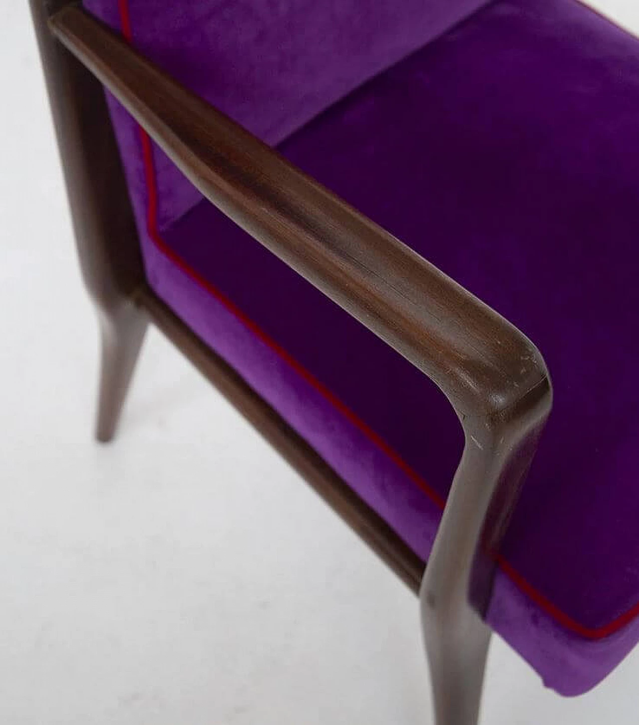 Pair of purple velvet armchairs by Fratelli Consonni, 1950s 1473730