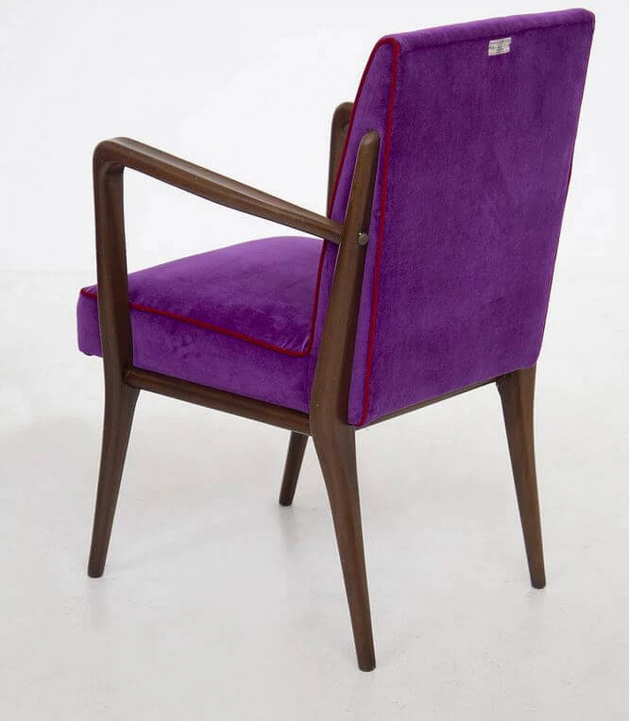 Pair of purple velvet armchairs by Fratelli Consonni, 1950s 1473731