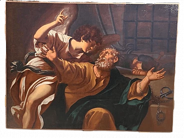 Painting of Saint Peter freed by the angel after Lionello Spada, 17th century