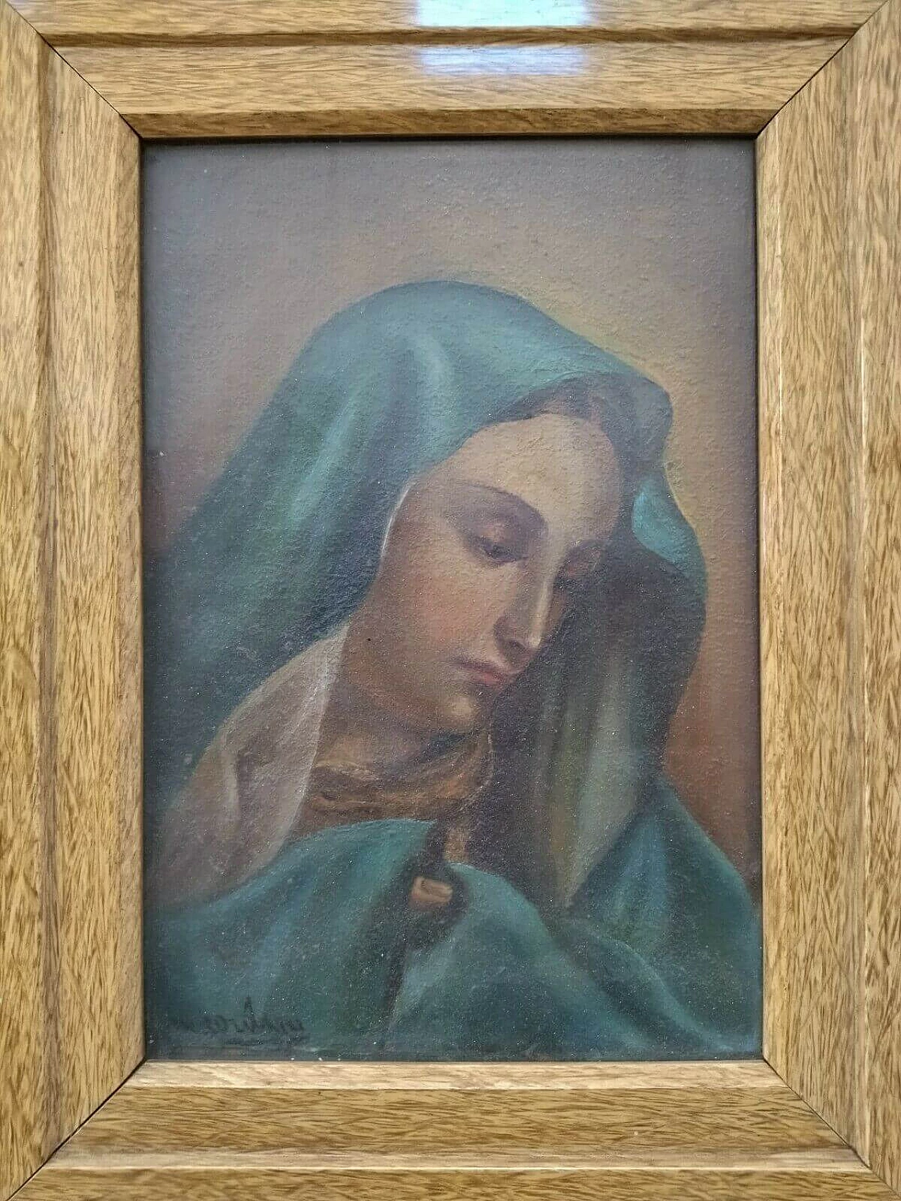 Oil painting on panel of Madonna, 30s 1477341