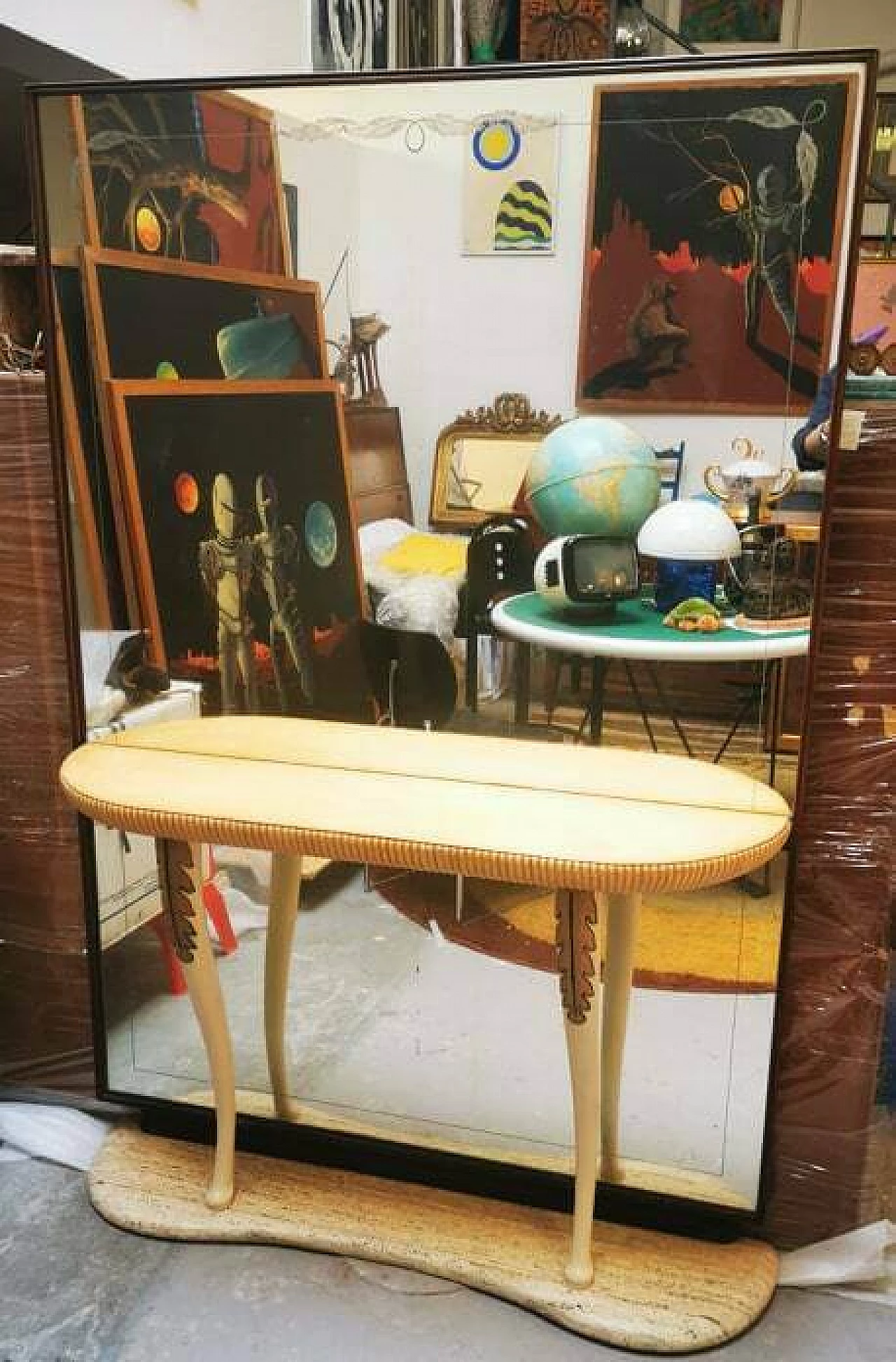 Entrance hall console table with mirror, 1950s 1480056