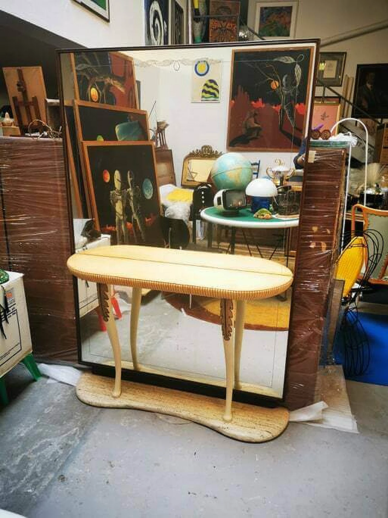 Entrance hall console table with mirror, 1950s 1480058