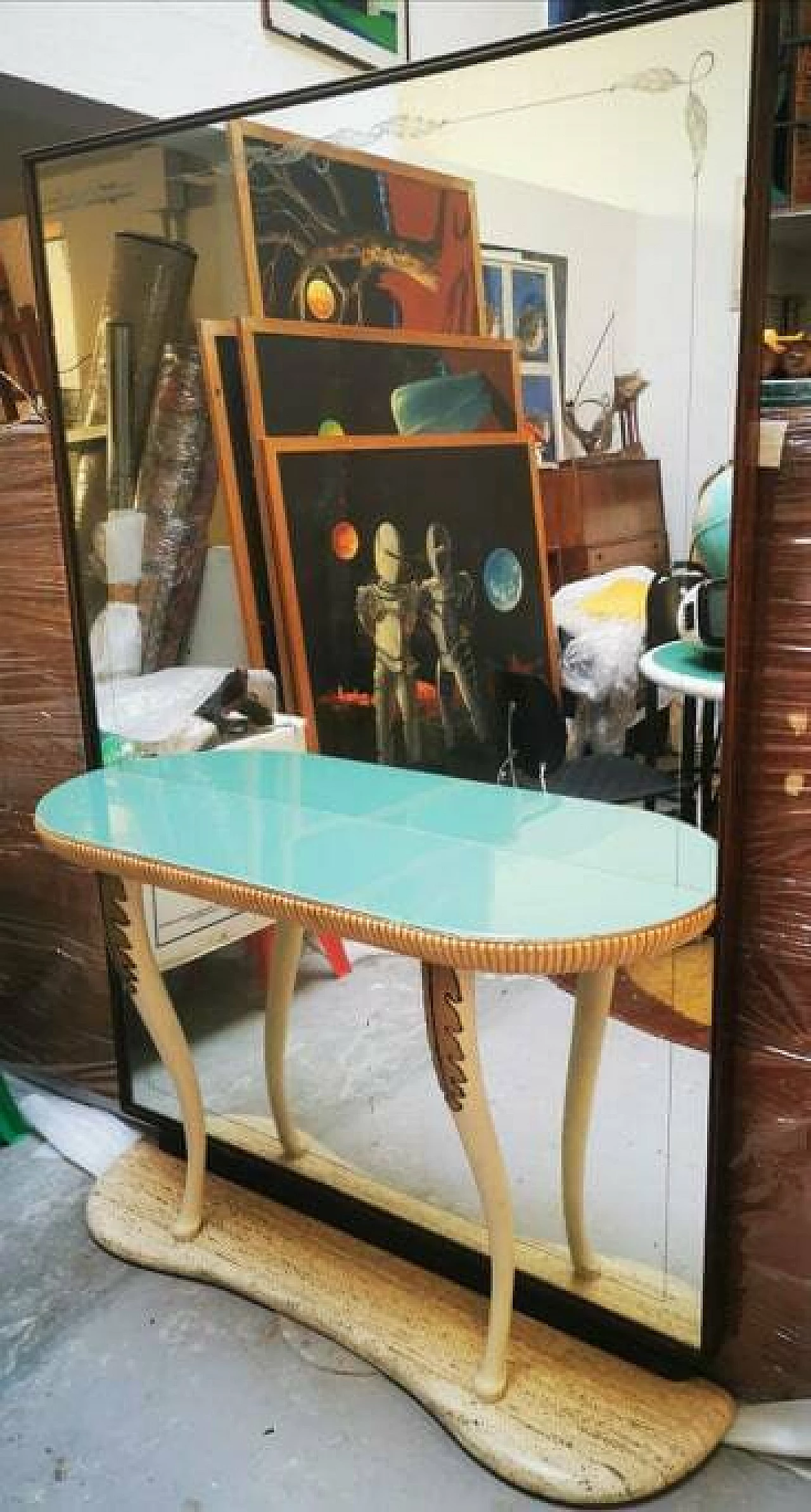 Entrance hall console table with mirror, 1950s 1480059