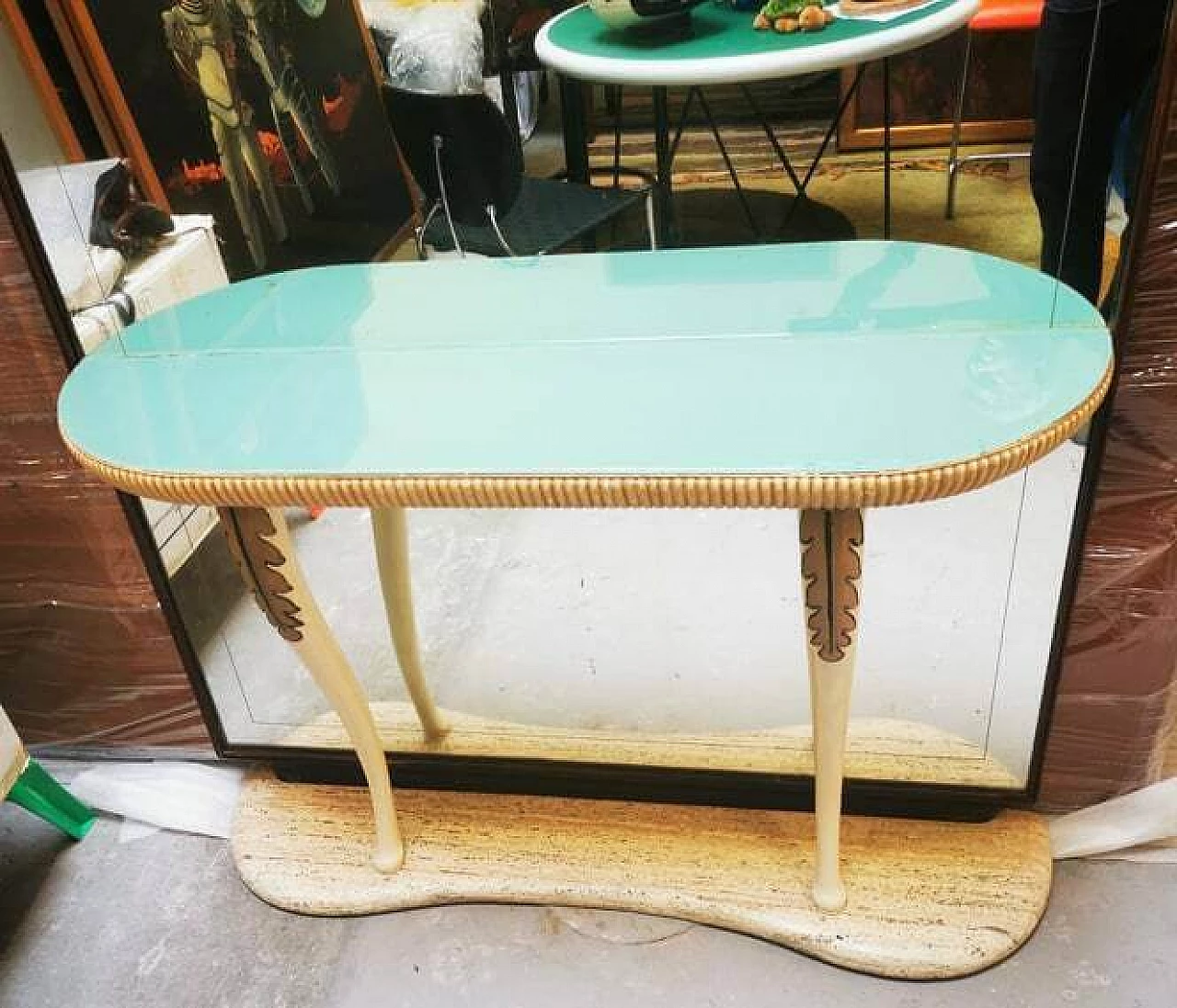 Entrance hall console table with mirror, 1950s 1480061