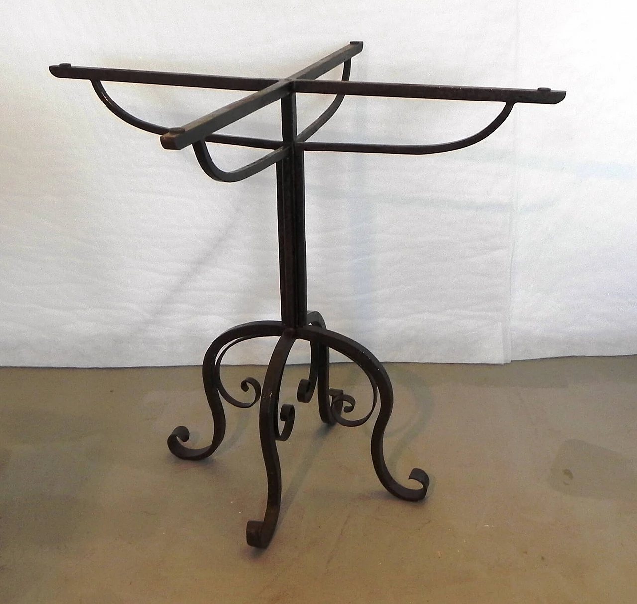 Coffee table with wrought iron base, 1970s 1480486