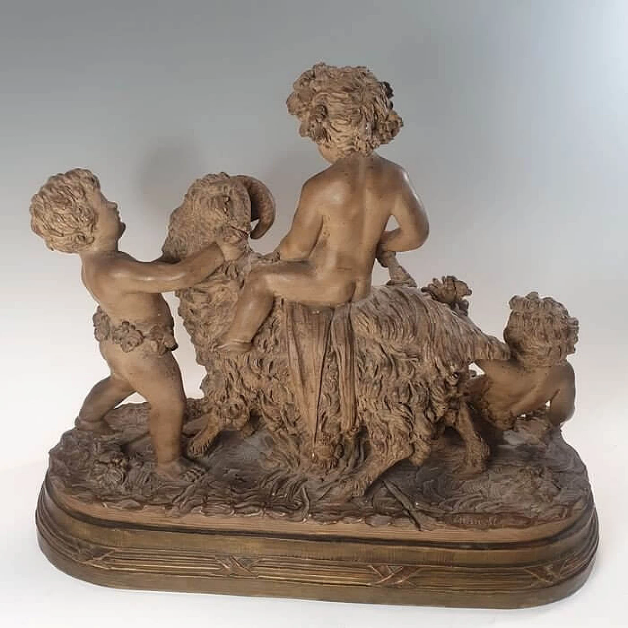 Baccanale, scultura in terracotta patinata, '800 2