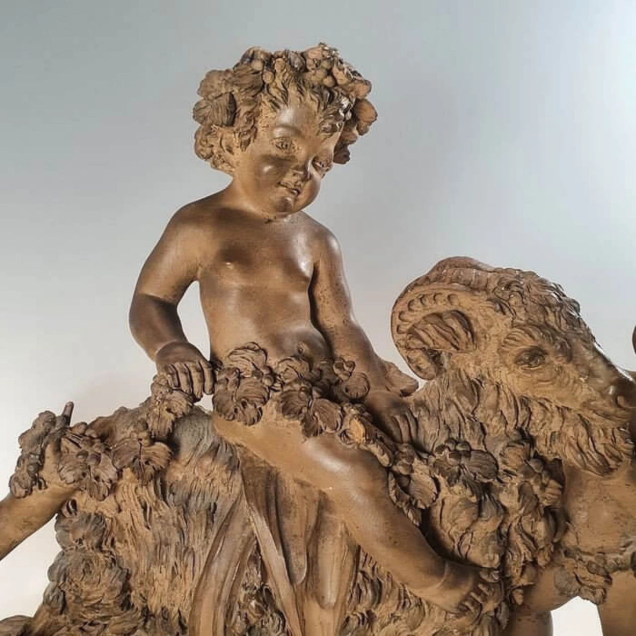 Baccanale, scultura in terracotta patinata, '800 5