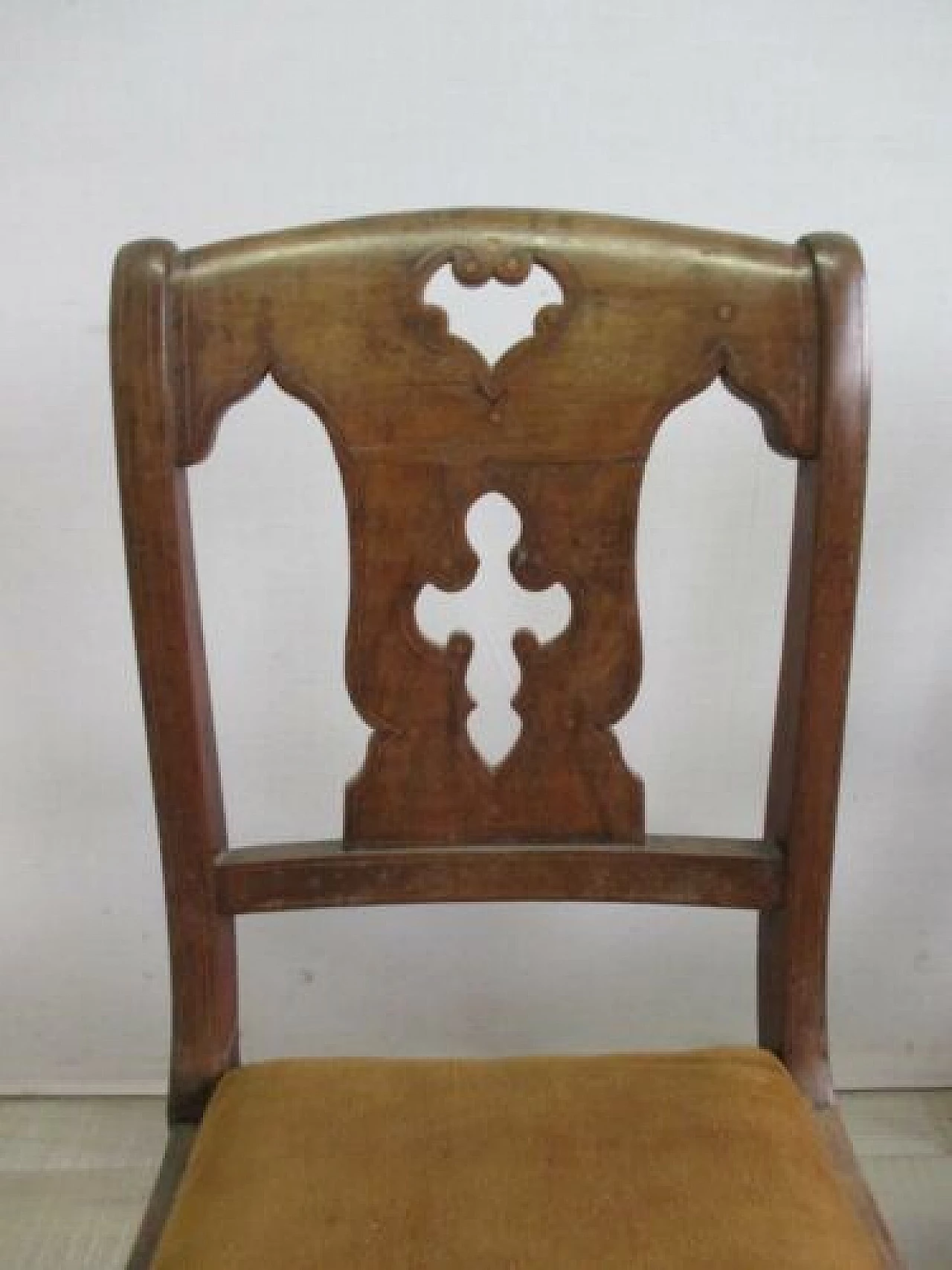 3 Empire inlaid walnut chairs, early 19th century 3