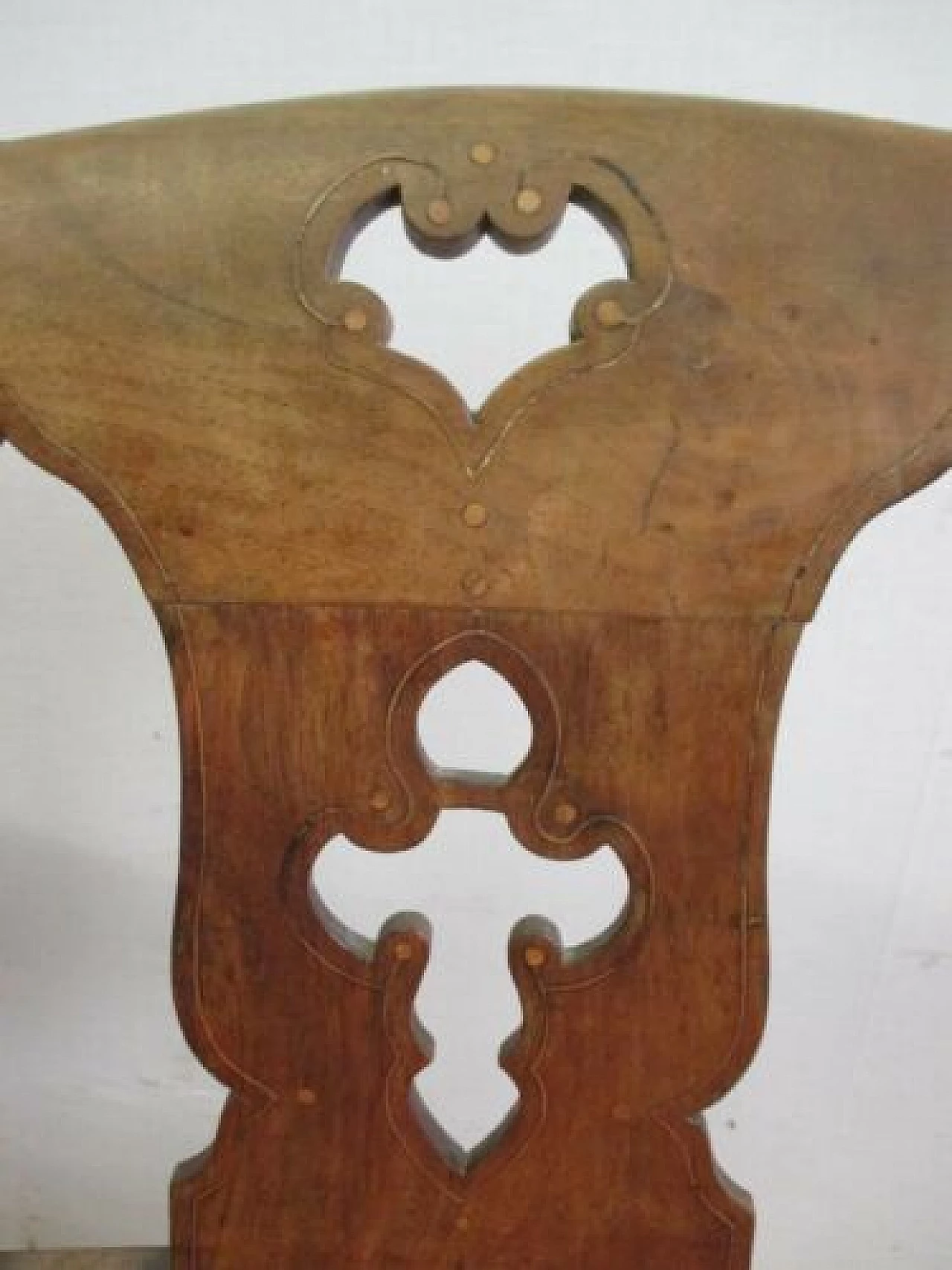 3 Empire inlaid walnut chairs, early 19th century 6