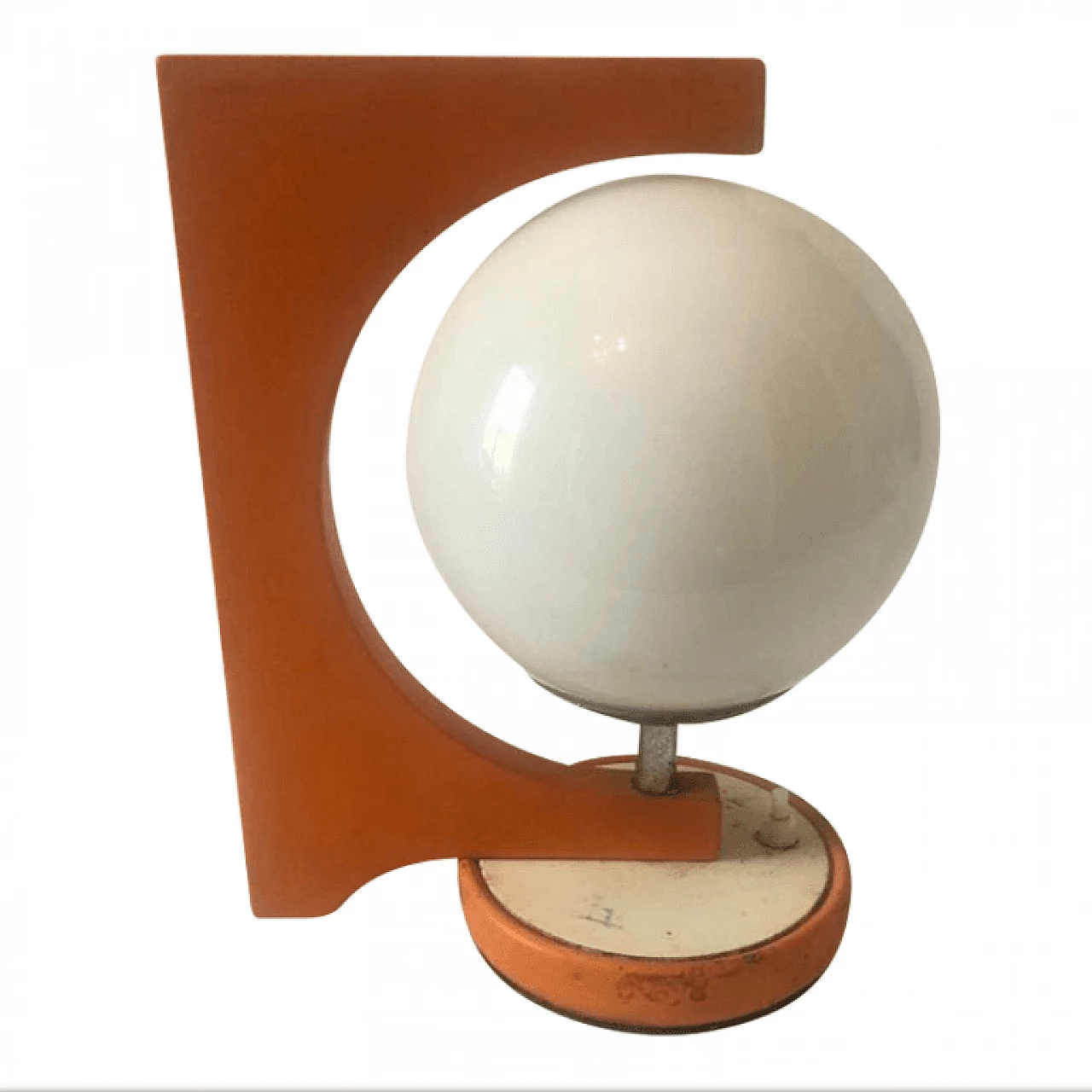 Table lamp in lacquered wood with orange shades, 1960s 1