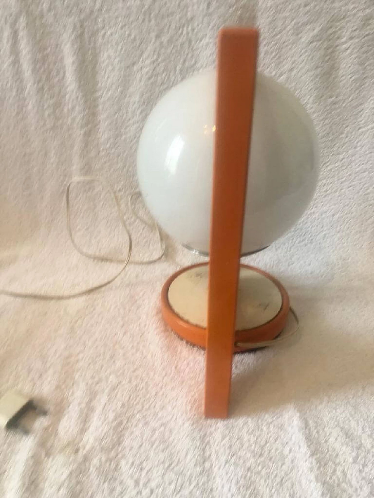 Table lamp in lacquered wood with orange shades, 1960s 10