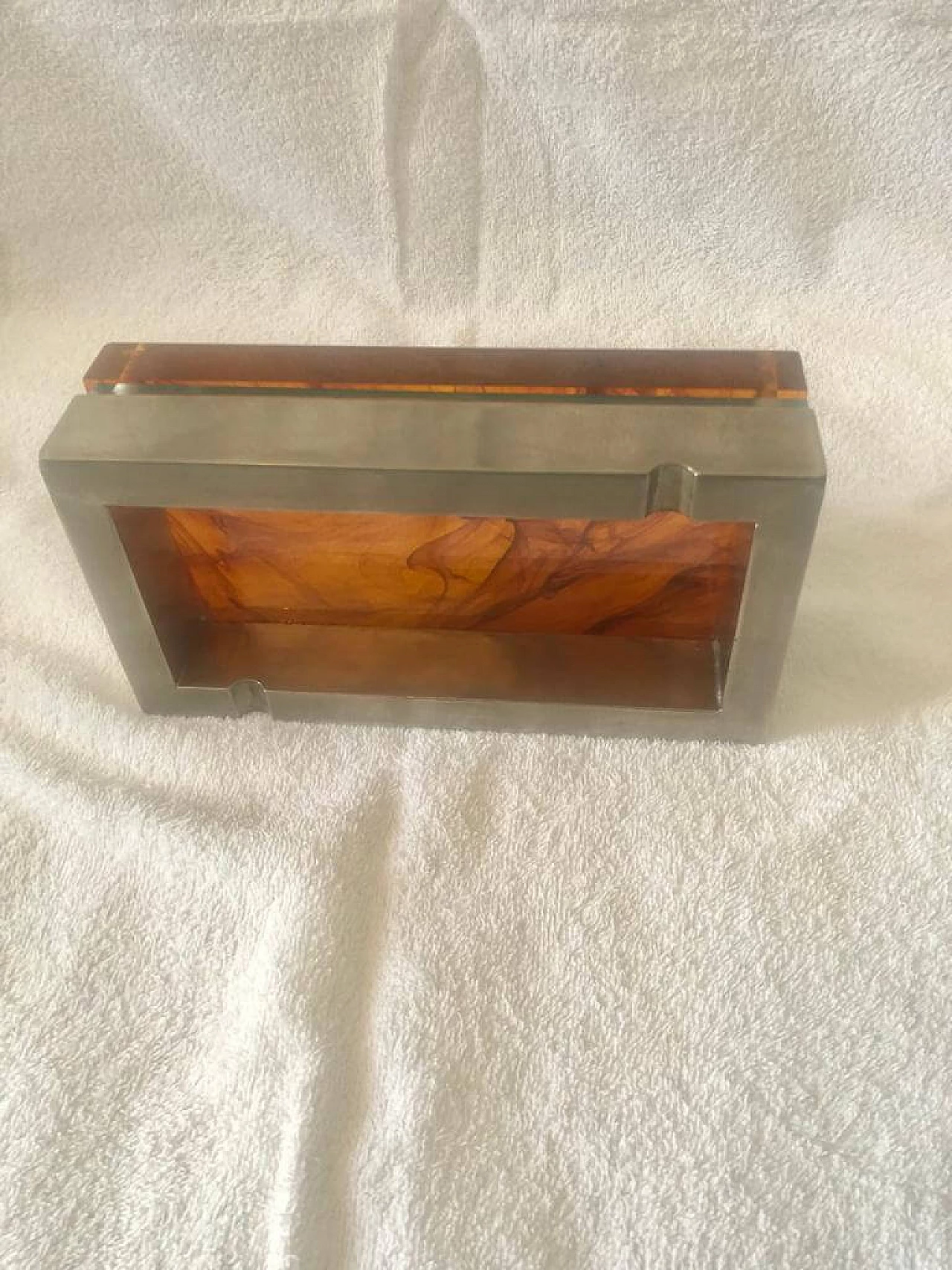 Bauhaus-style ashtray in lucite and chrome, 1960s 5