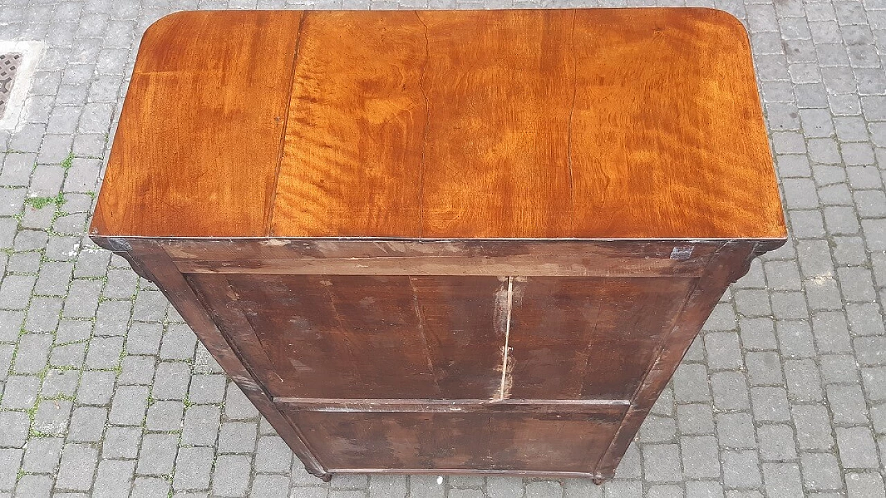 Louis-Philippe style walnut veneer secretaire with flap, 19th century 2