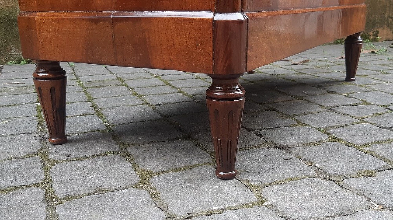 Louis-Philippe style walnut veneer secretaire with flap, 19th century 10