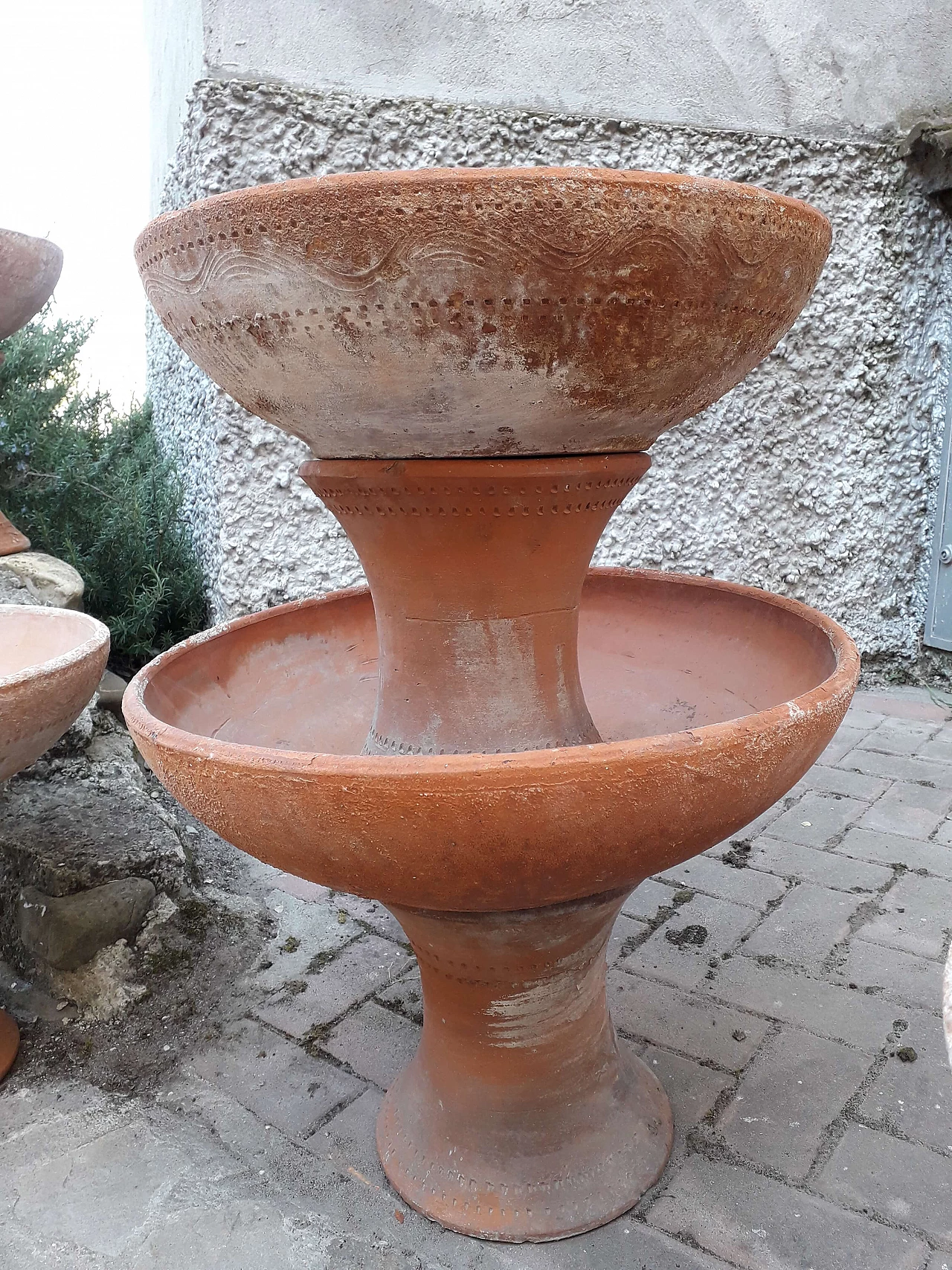 Vaso in terracotta decorata e tornita a mano, anni '30 9