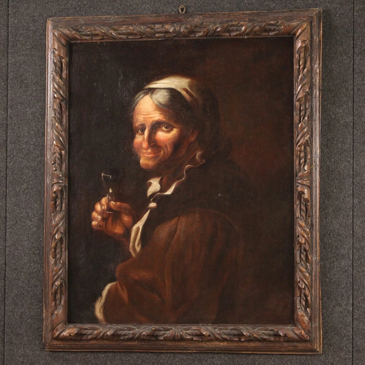 Oil on canvas depicting portrait of a grotesque character, 17th century 8