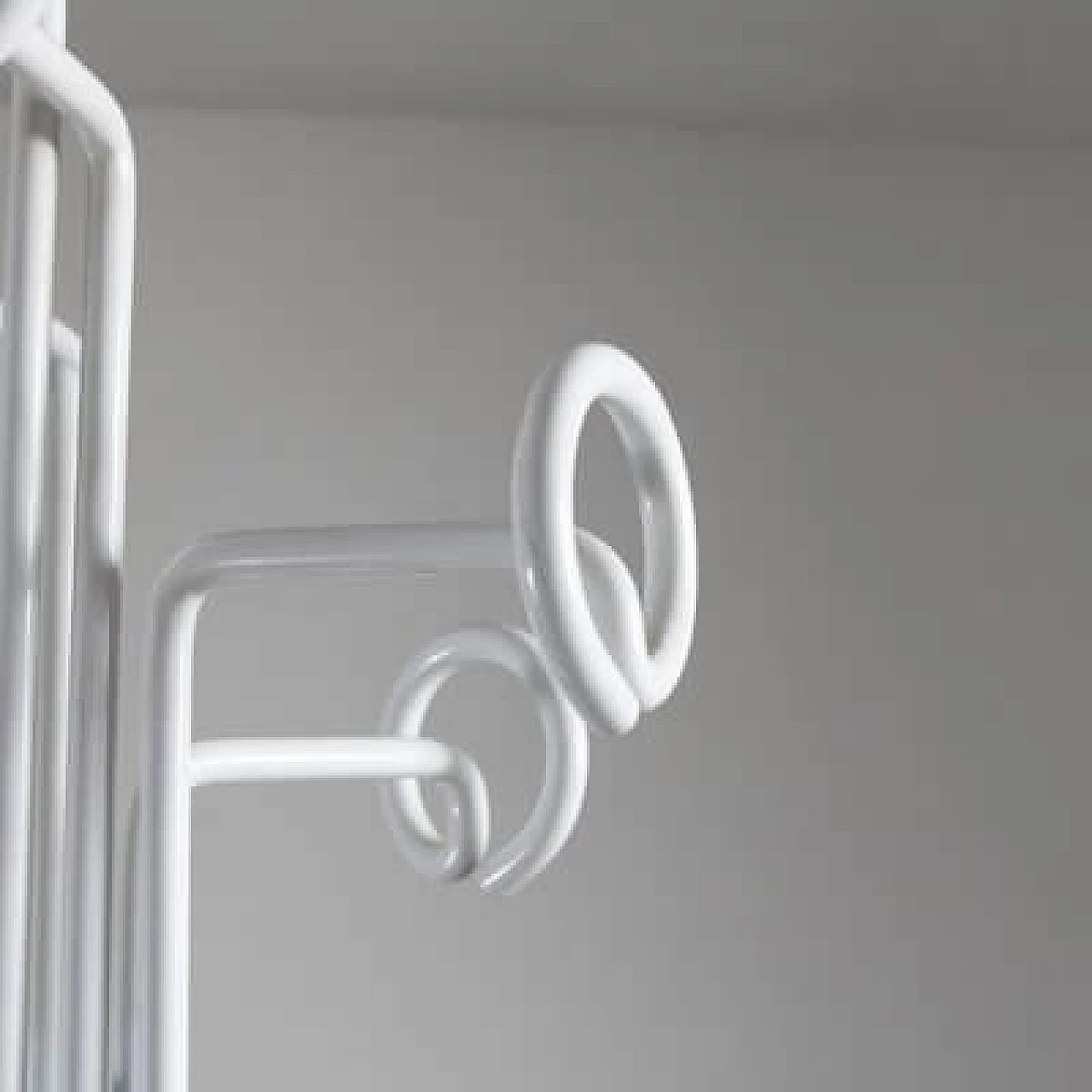 White lacquered metal coat rack, 1970s 9