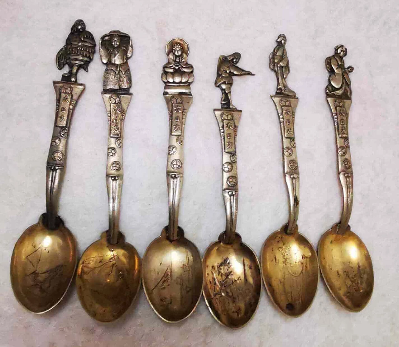 6 Silver and gold-plated spoons, 20th century 9