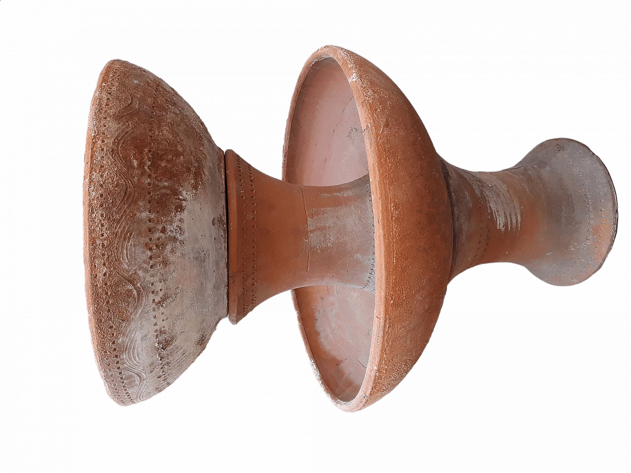 Vaso in terracotta decorata e tornita a mano, anni '30 10