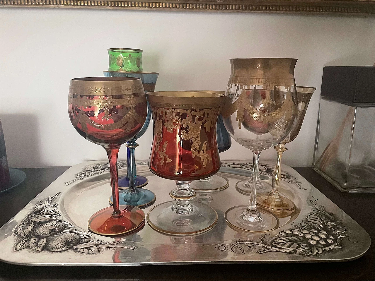 8 Bicchieri Montenapoleone decorati con oro zecchino 2