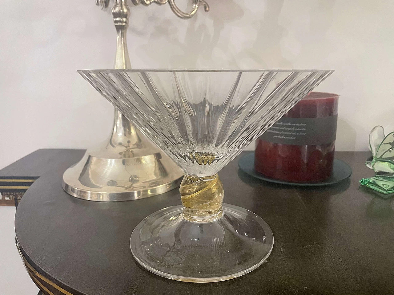 Coppa in vetro di Murano e oro zecchino, anni '80 3