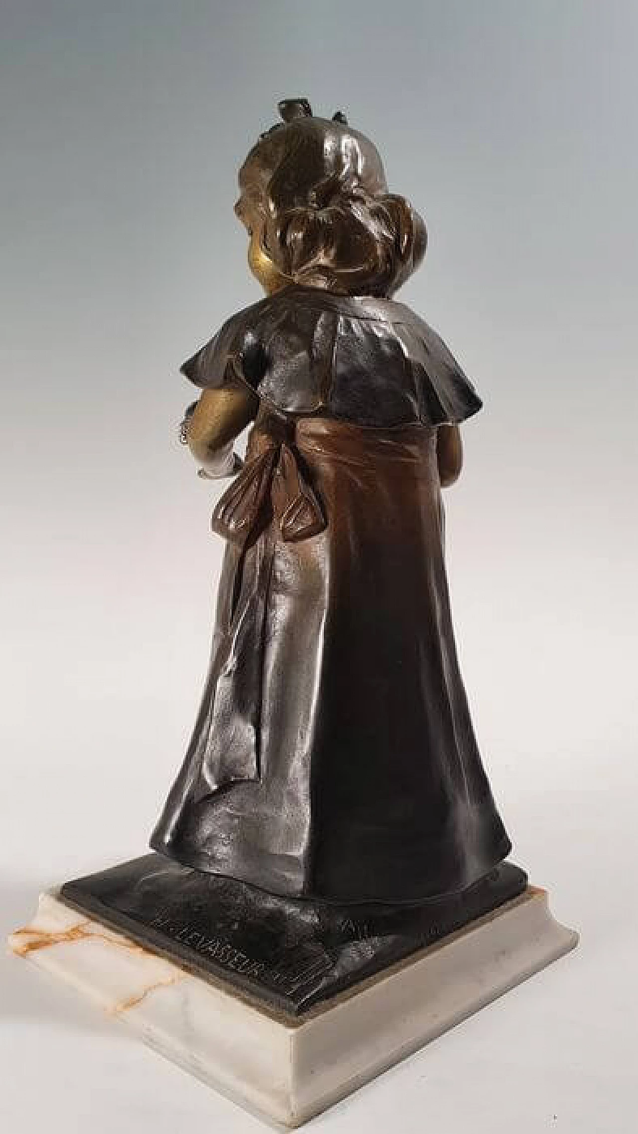 Scultura in bronzo di fanciulla di Levasseur Henri Louis, '800 9