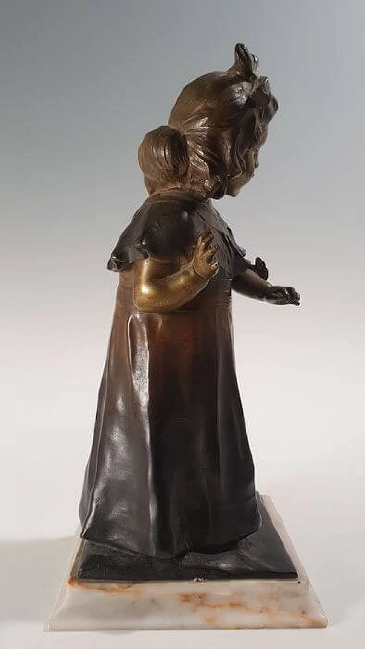 Scultura in bronzo di fanciulla di Levasseur Henri Louis, '800 11